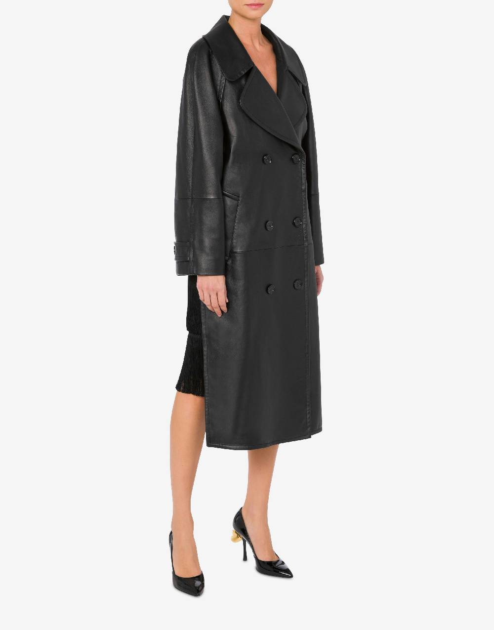 Love Moschino Cappotto asimmetrico in nappa Vendita Economica