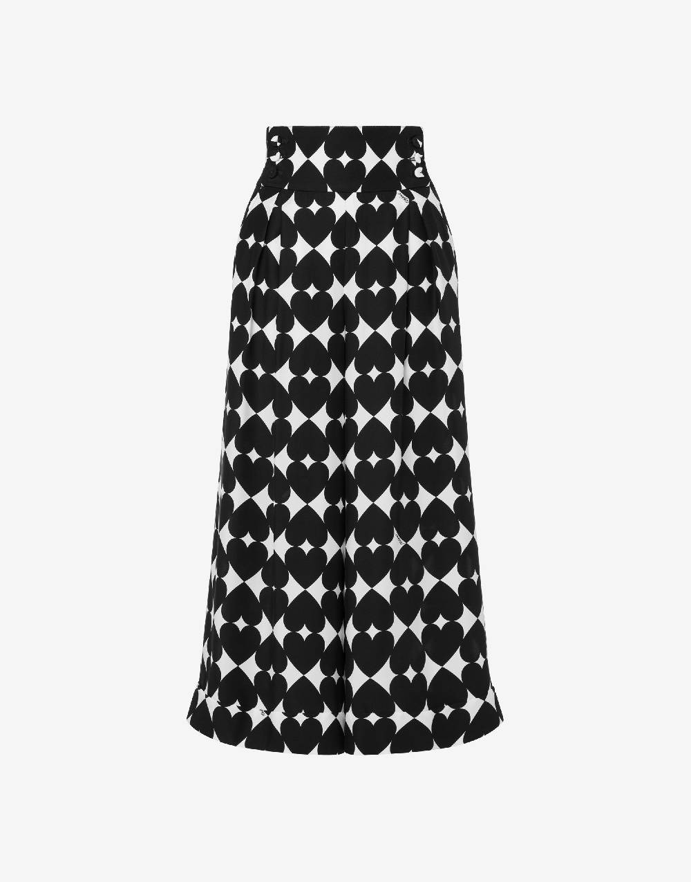 Love Moschino Pantalone con stampa cuori Optical