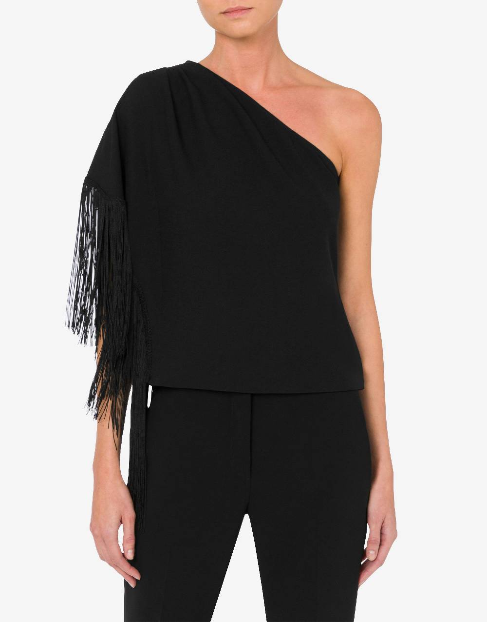 Love Moschino Top monospalla con frange In Linea