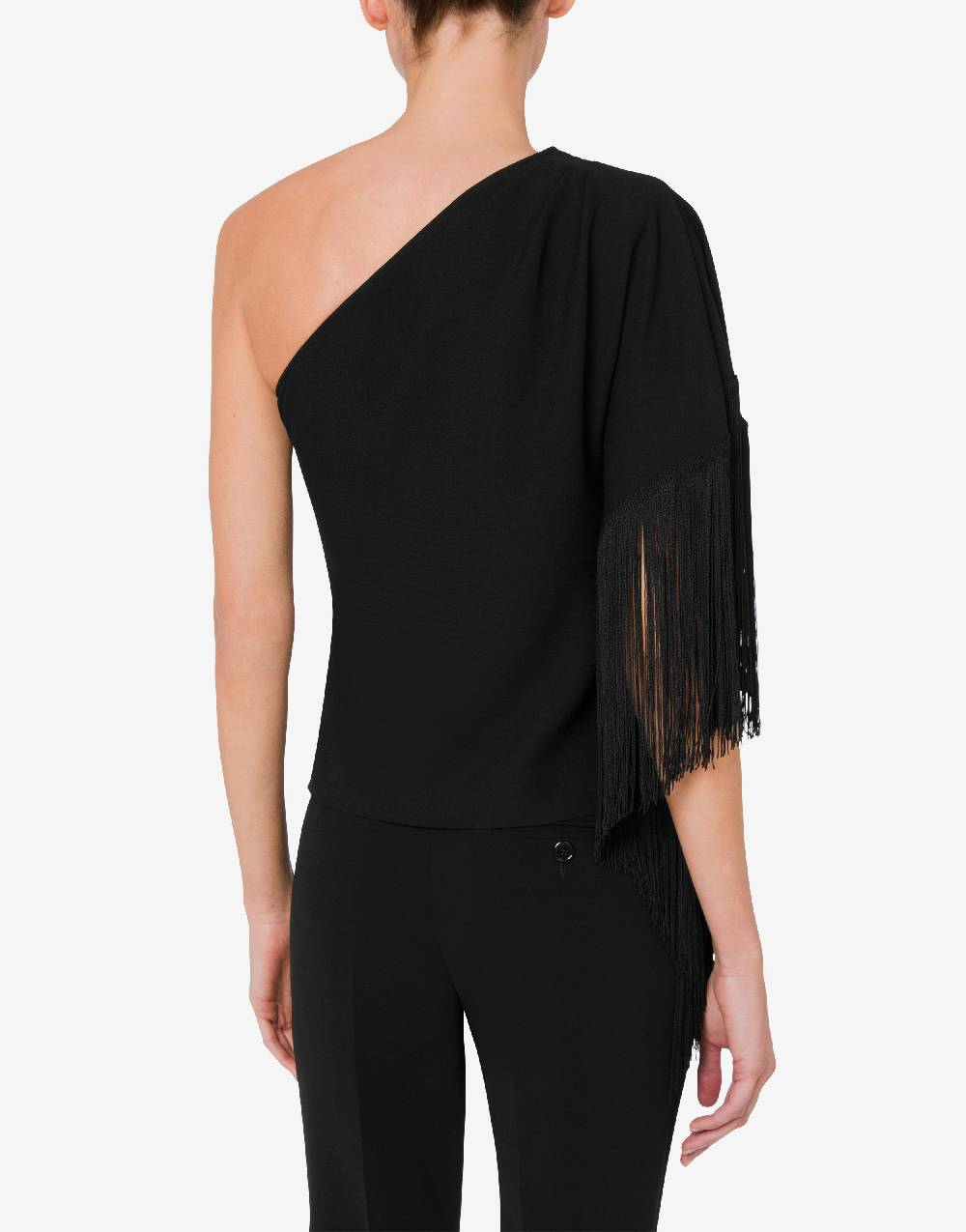 Love Moschino Top monospalla con frange In Linea