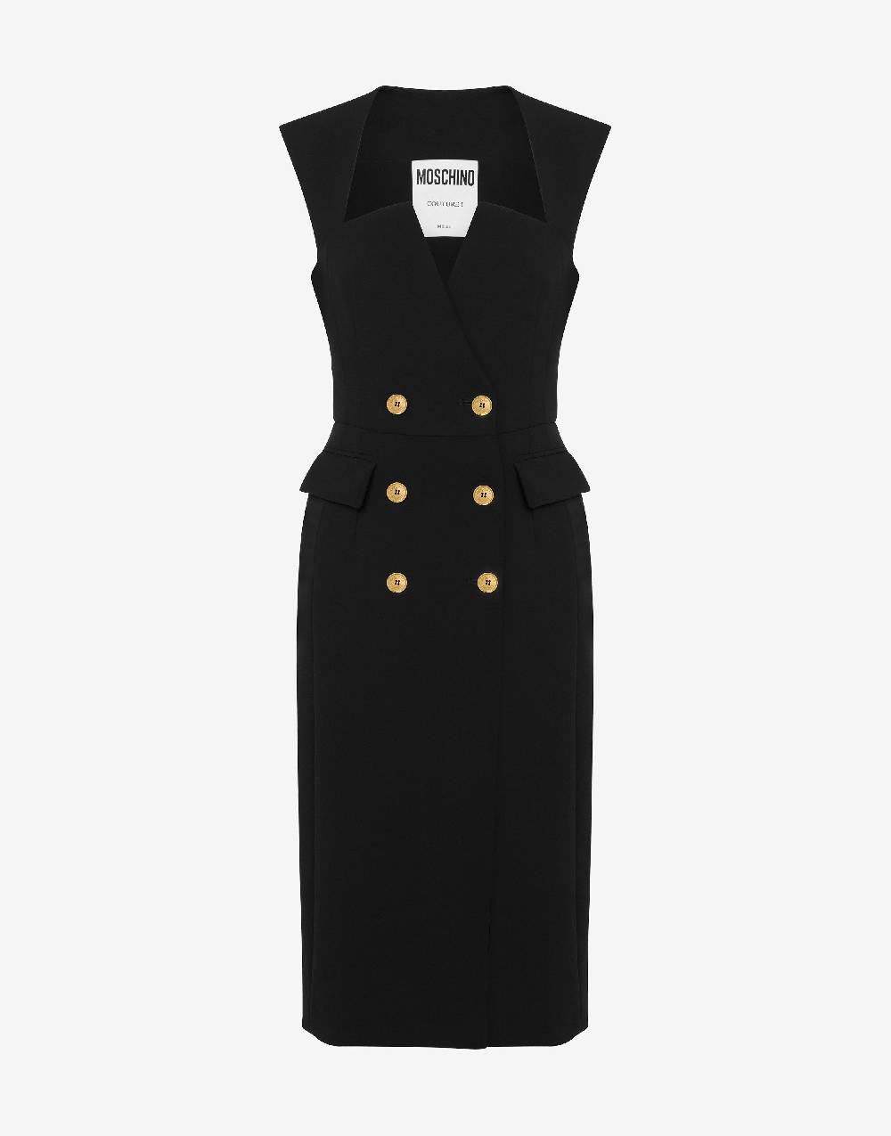 Love Moschino Abito robe manteau Gold Buttons Spedizione Gratuita