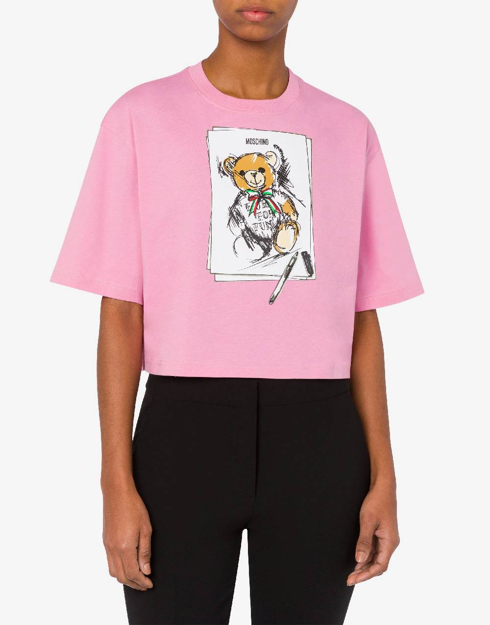 Love Moschino T-shirt cropped Moschino Teddy Bear Promozione Limitata