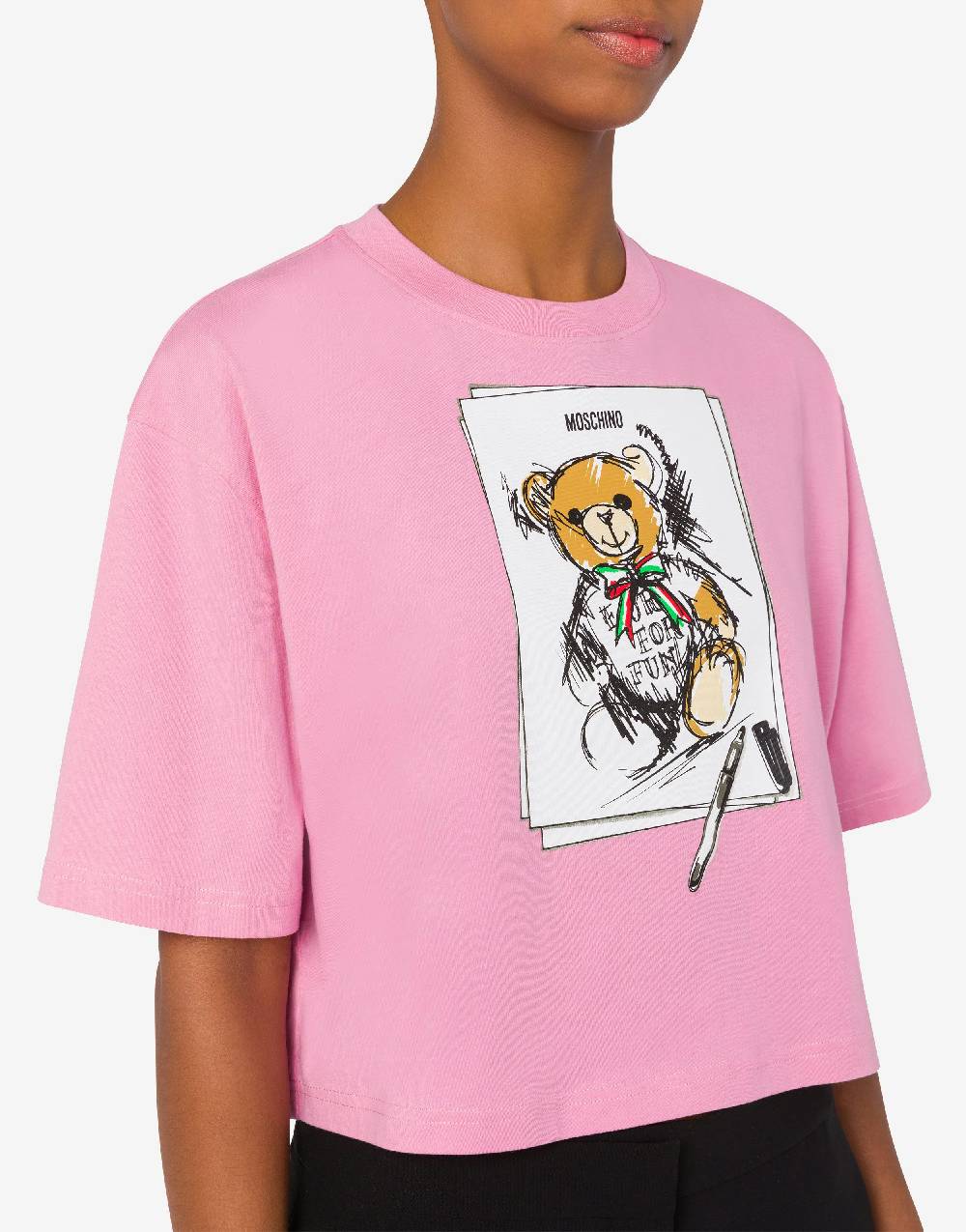 Love Moschino T-shirt cropped Moschino Teddy Bear Promozione Limitata
