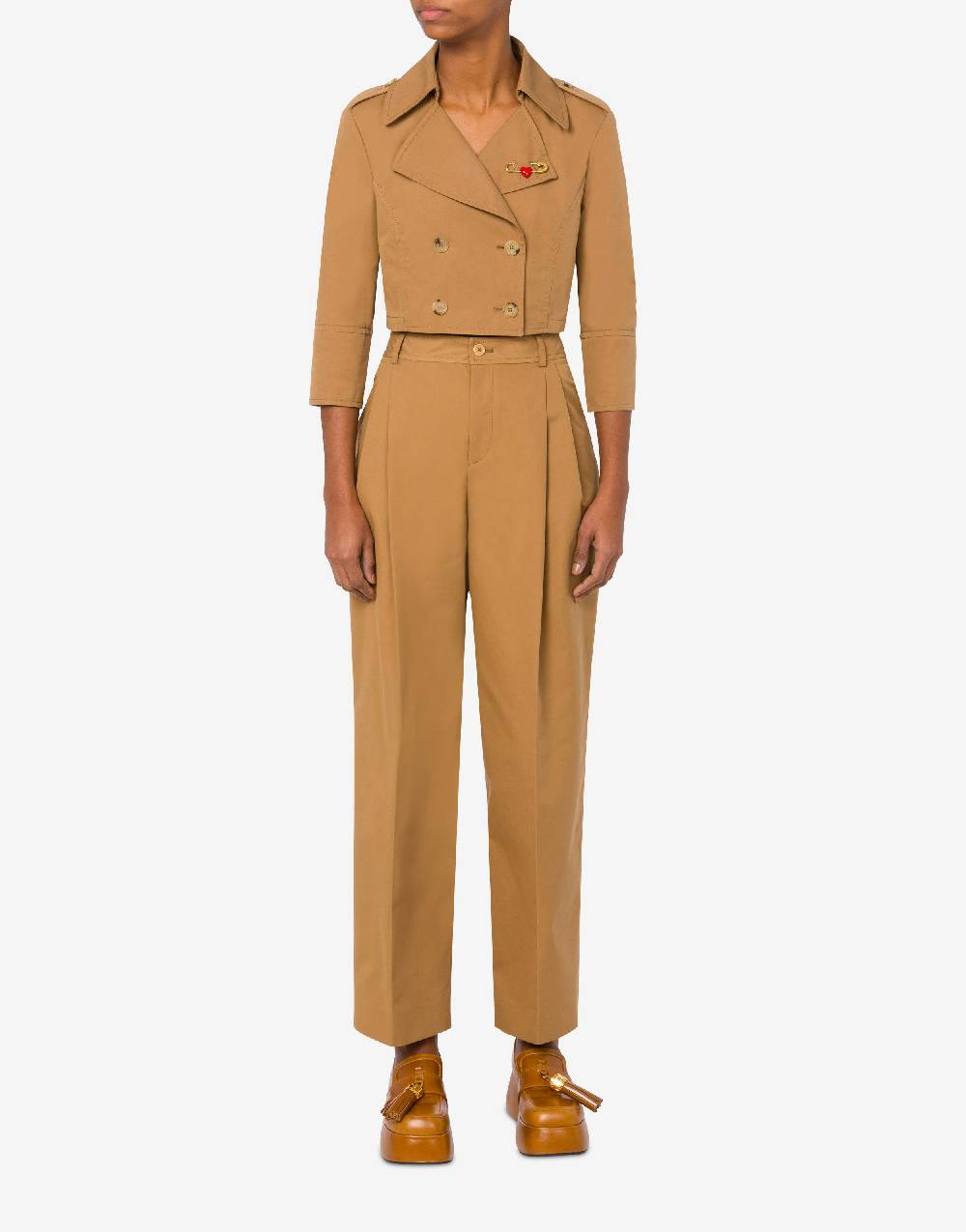 Love Moschino Giacca cropped Heart Safety Pin Saldi Di Fabbrica