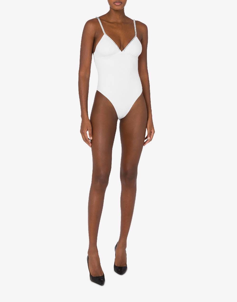 Love Moschino Costume intero Shiny Silver Logo Qualità