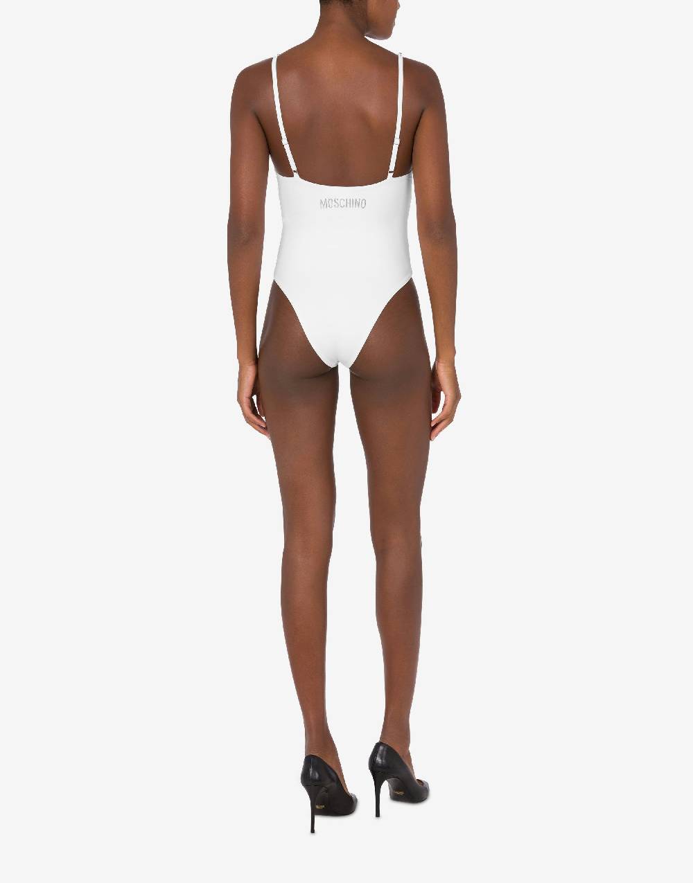 Love Moschino Costume intero Shiny Silver Logo Qualità