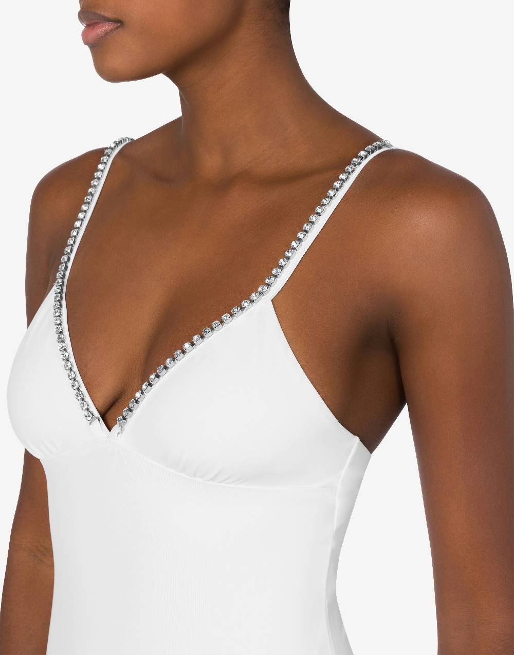 Love Moschino Costume intero Shiny Silver Logo Qualità