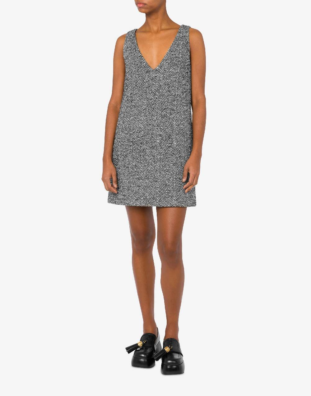 Love Moschino Abito in spigato di misto lana Prezzo Ridotto