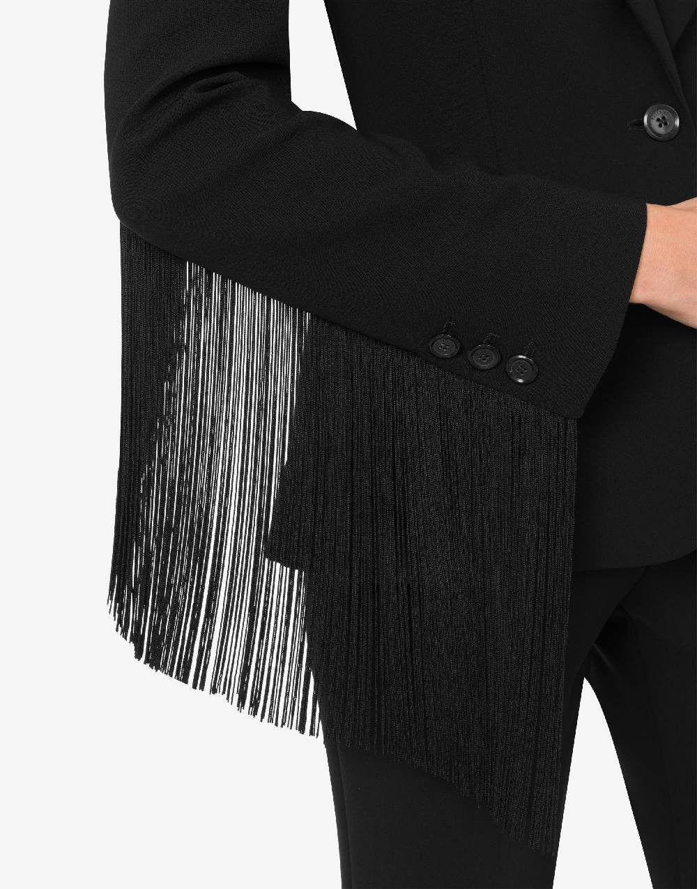 Love Moschino Giacca in crêpe con frange Qualità Garantita