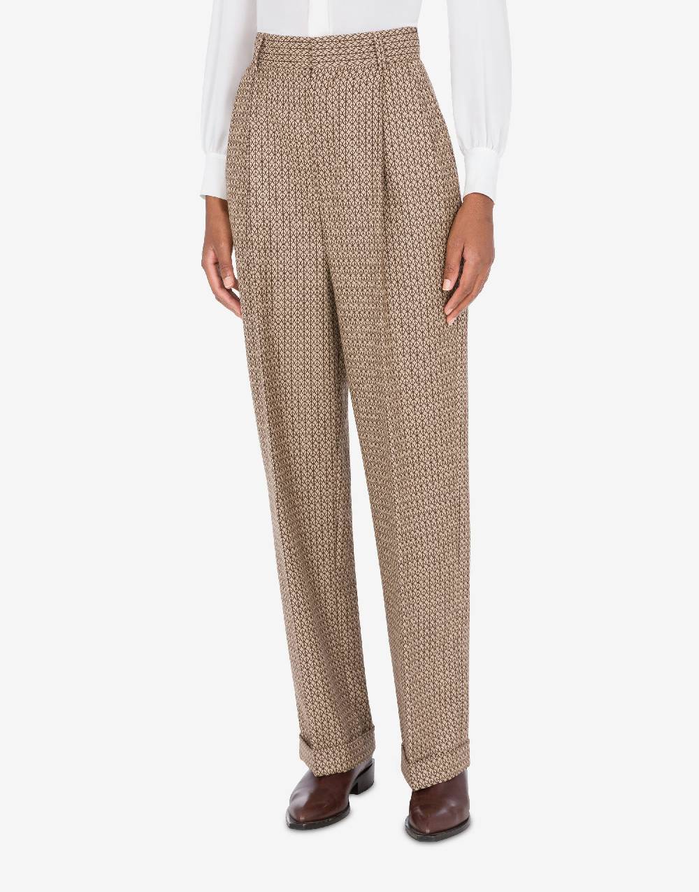 Love Moschino Pantalone in lana jacquard Peace Acquista Ora