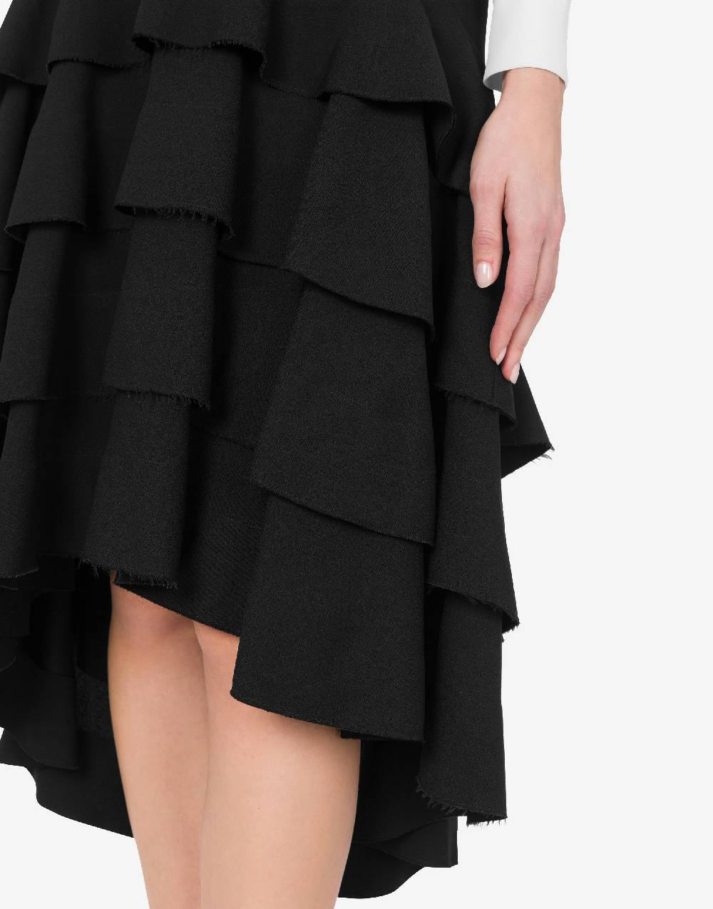 Love Moschino Gonna midi in crêpe con ruches Novità