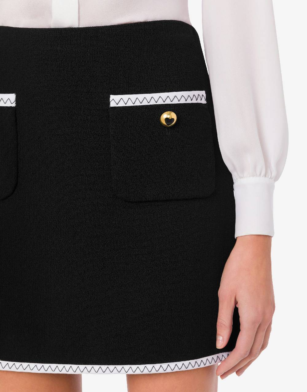 Love Moschino Minigonna Gold Heart Buttons Negozio