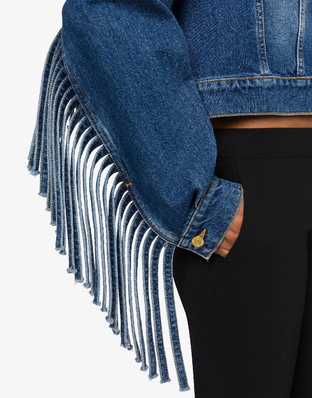 Love Moschino Giacca cropped con frange In Vendita
