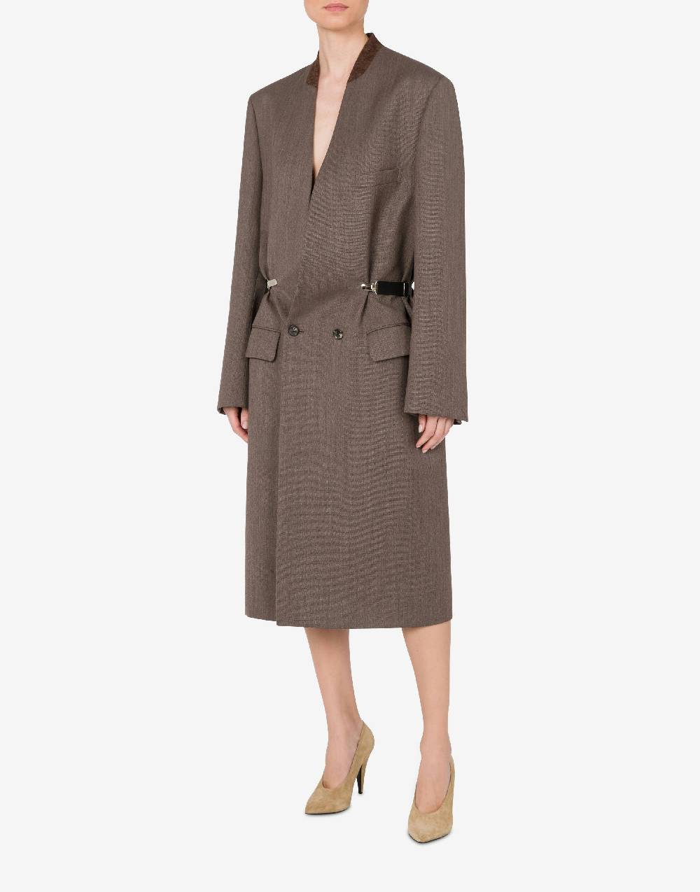 Love Moschino Cappotto in tela di lana Vendite Flash