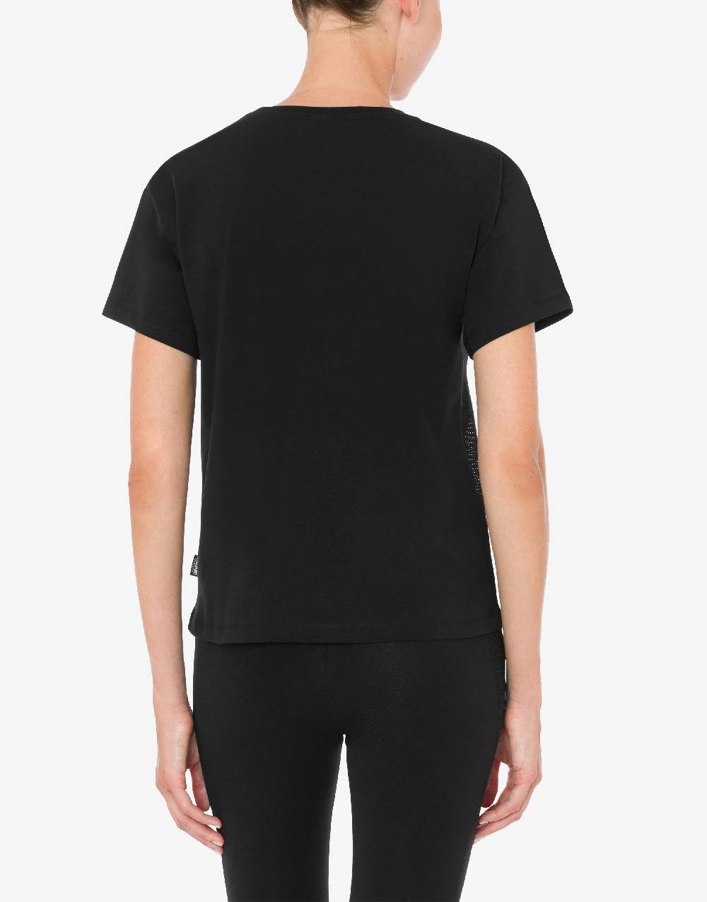 Love Moschino T-shirt in jersey stretch Mesh Logo Italia