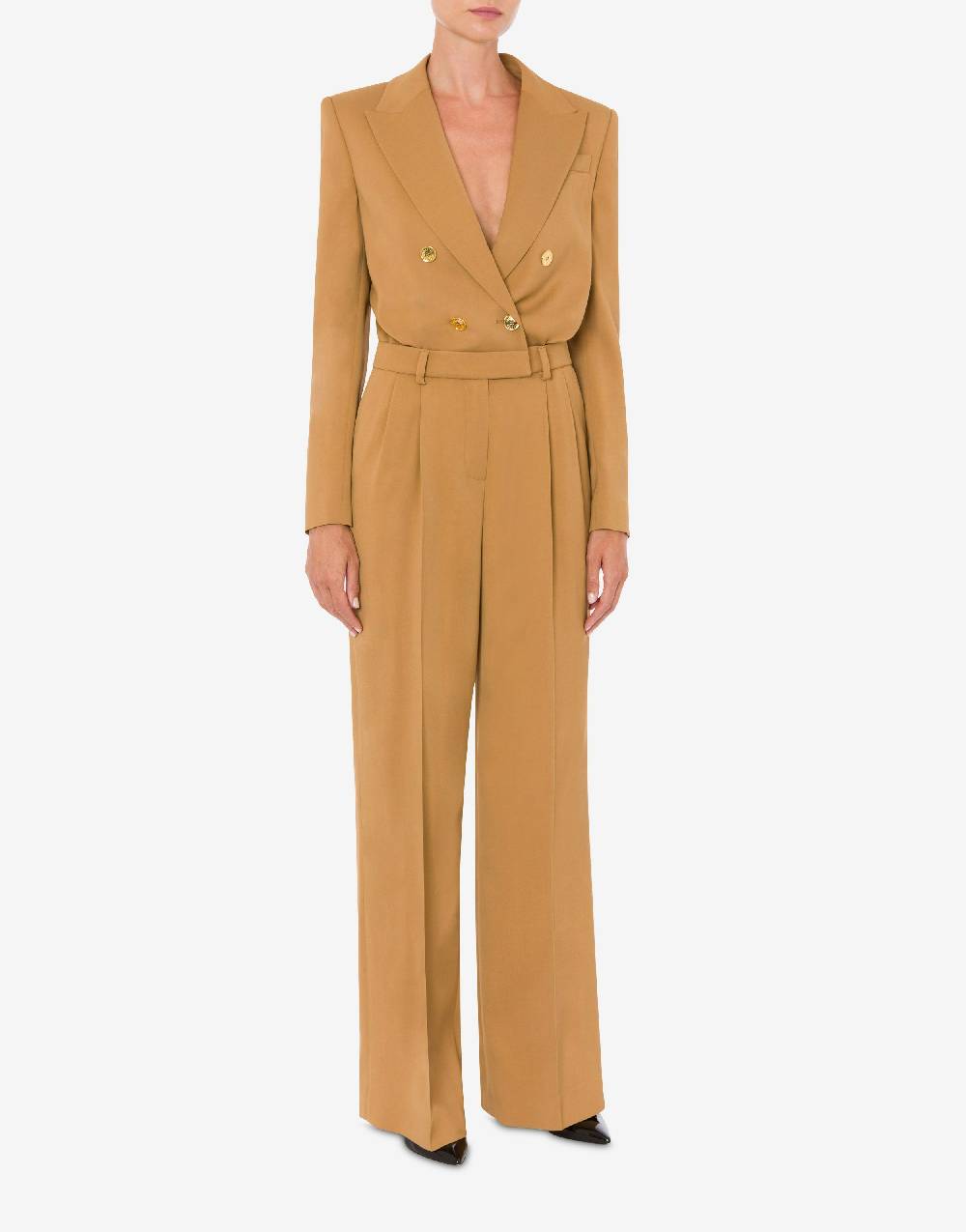 Love Moschino Tuta in diagonale di viscosa stretch Gold Buttons In Linea