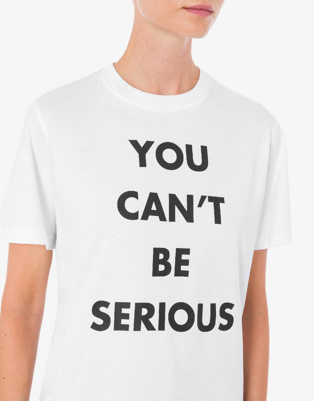 Love Moschino T-shirt in jersey organico You Can't Be Serious Spedizione Gratuita