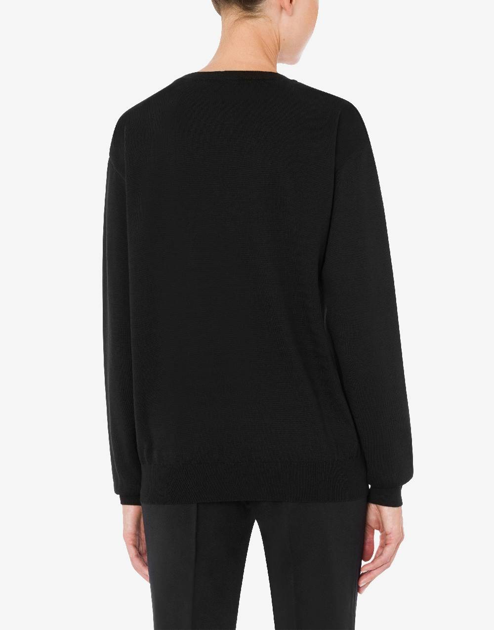 Love Moschino Pullover in cotone Drawn Teddy Bear Affare Del Giorno