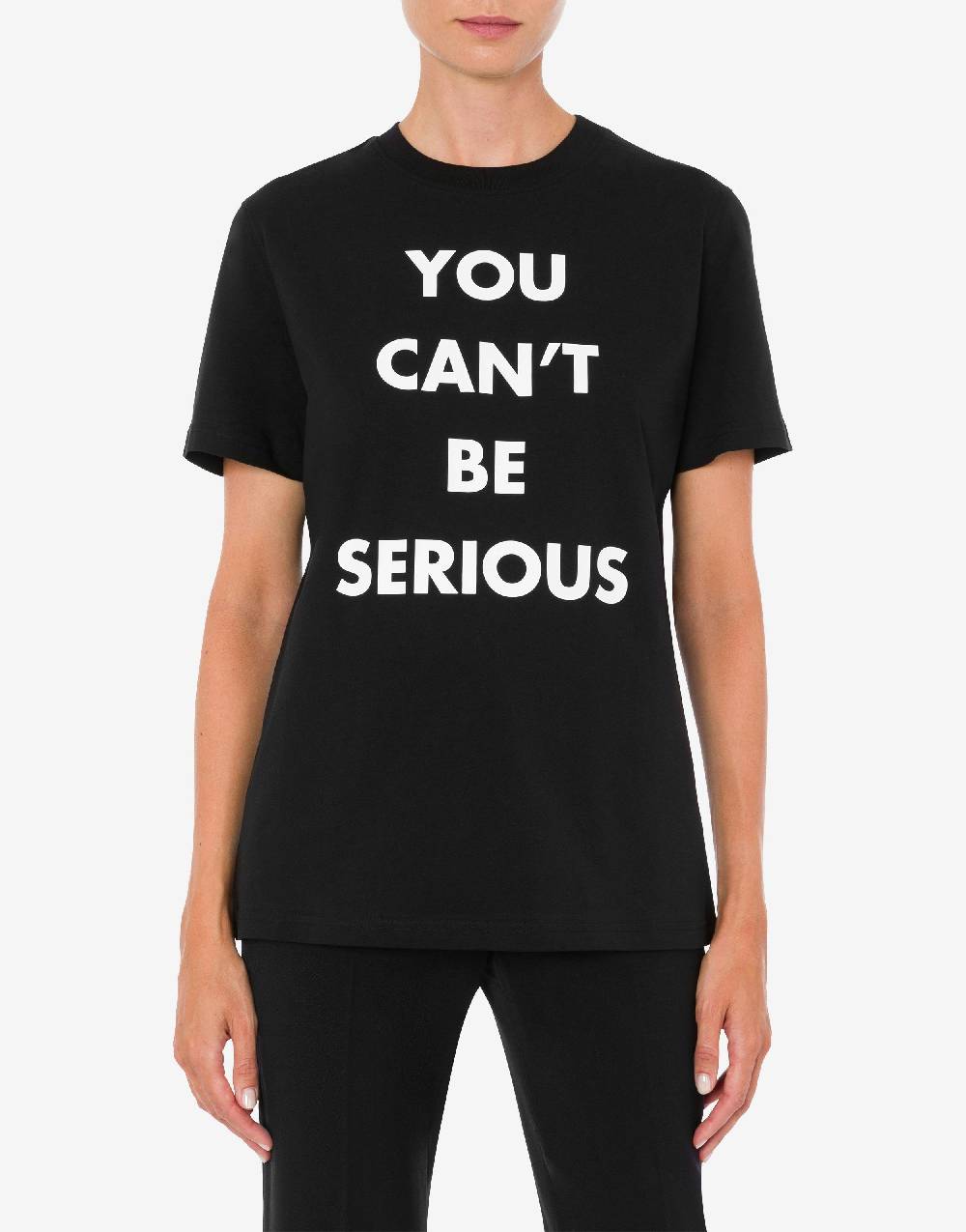 Love Moschino T-shirt in jersey organico You Can't Be Serious Sottocosto