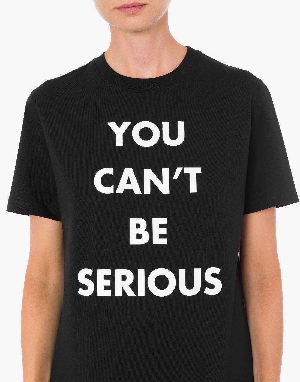Love Moschino T-shirt in jersey organico You Can't Be Serious Sottocosto