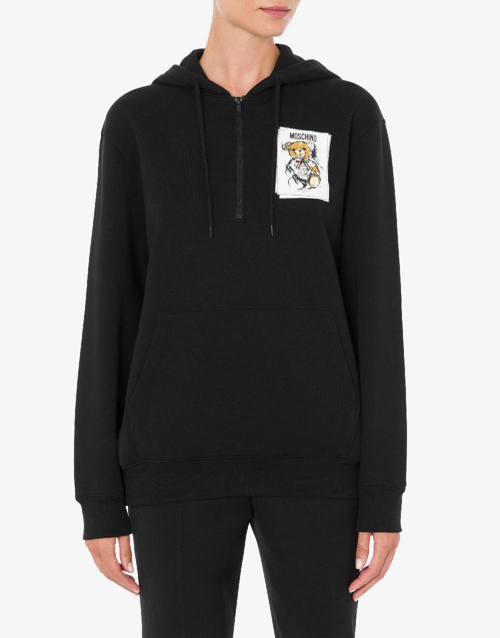 Love Moschino Felpa con cappuccio e zip Drawn Teddy Bear Convenienza