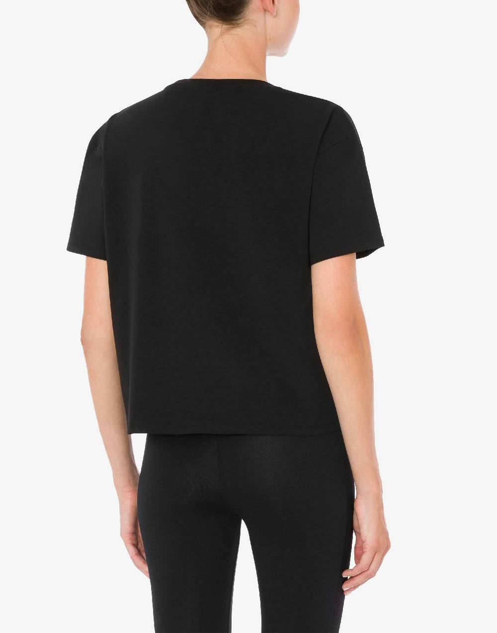 Love Moschino T-shirt in jersey stretch Flock Teddy Bear Novità