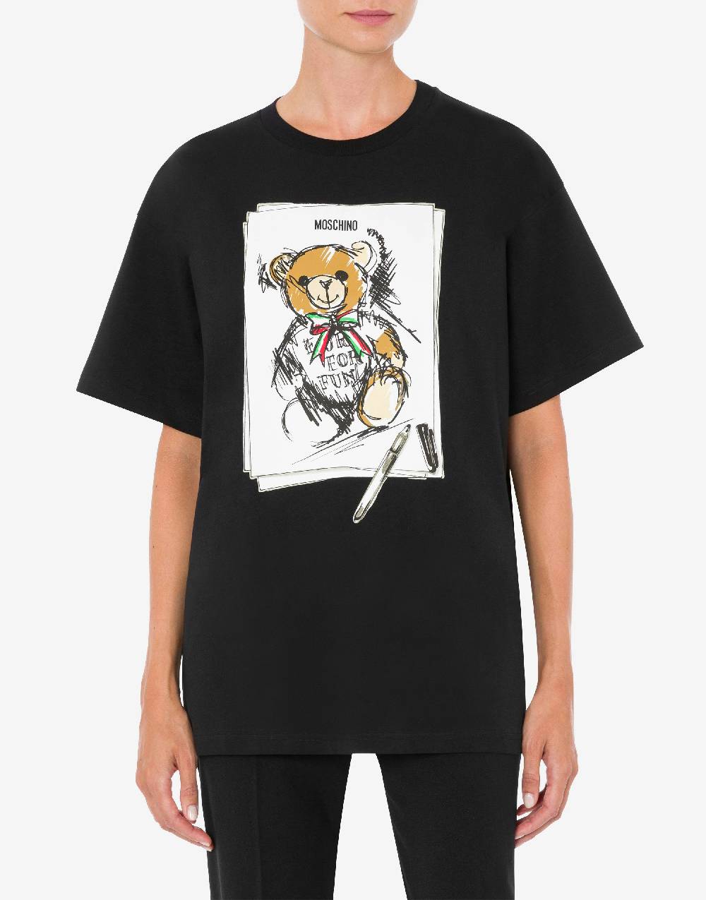 Love Moschino T-shirt oversize Moschino Teddy Bear In Vendita