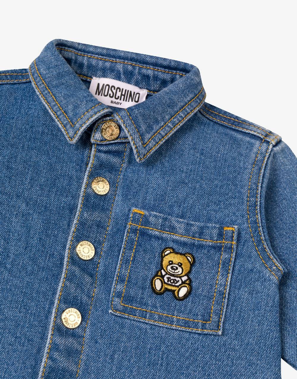 Love Moschino Camicia in denim stretch Teddy Patch Offerta