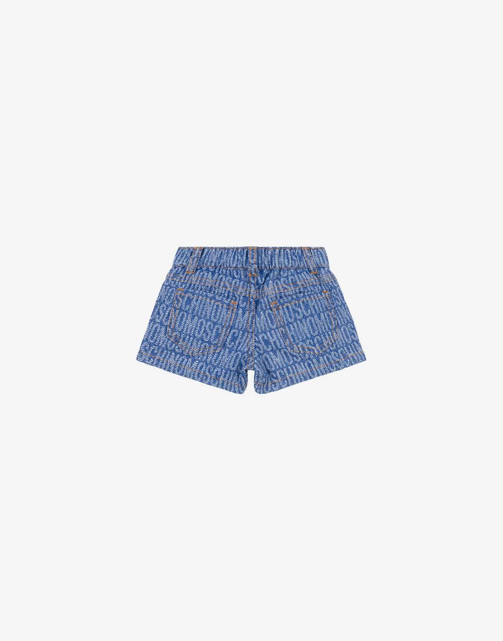 Love Moschino Short in denim Allover Logo Italy