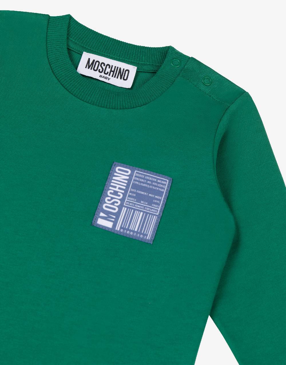 Love Moschino Felpa in cotone Barcode Patch Negozi Online