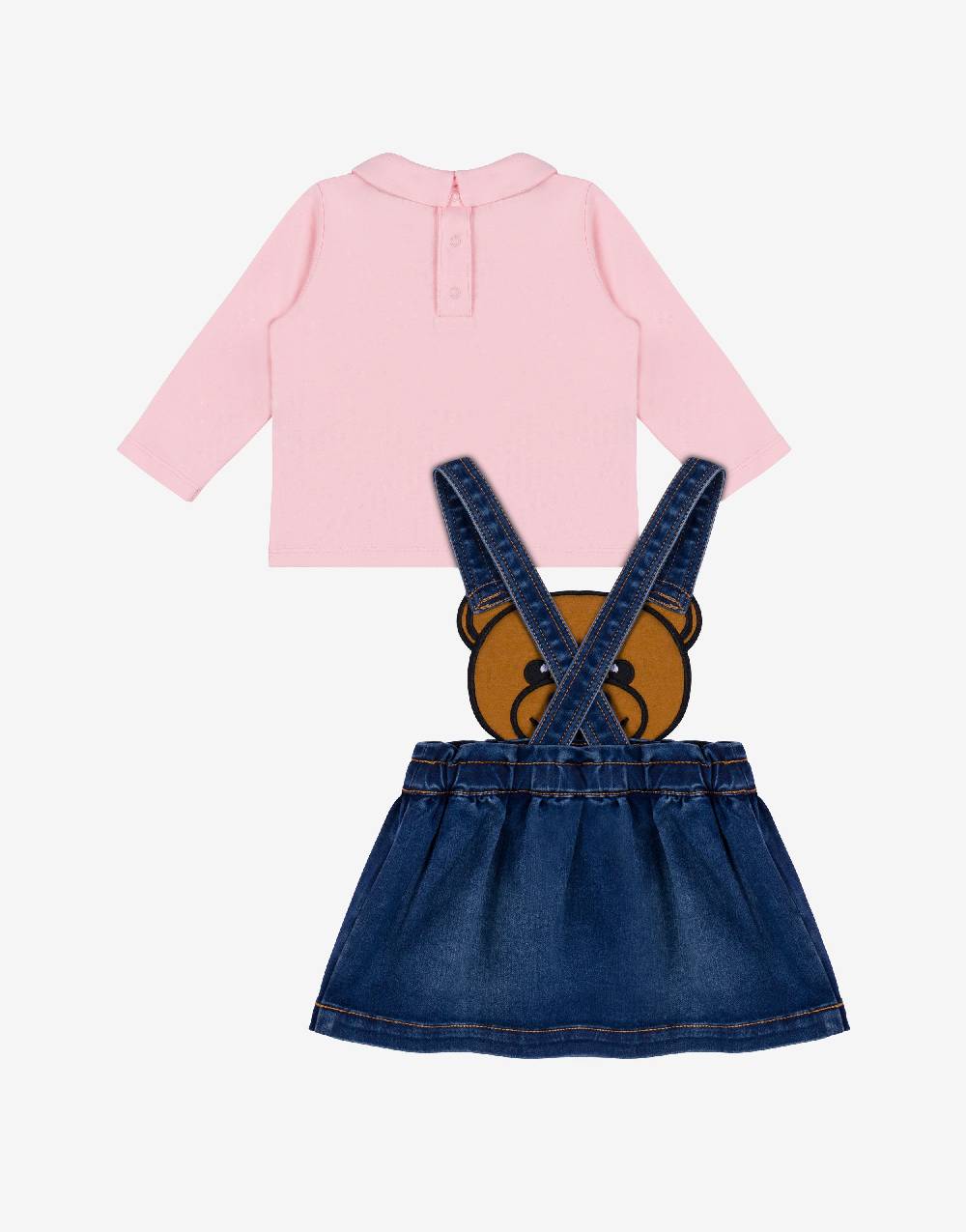Love Moschino Completo blusa e gonna salopette Moschino Teddy Bear Negozio