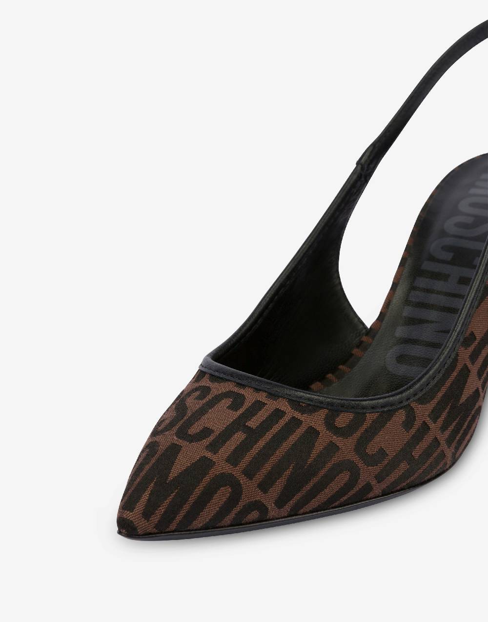 Love Moschino Slingback in nylon Allover Logo 2025