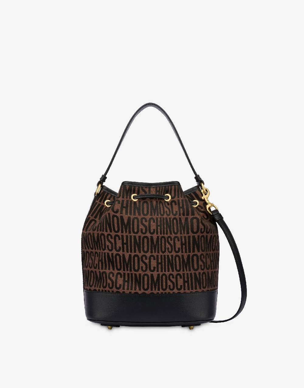 Love Moschino Borsa a secchiello in nylon Allover Logo Promozione