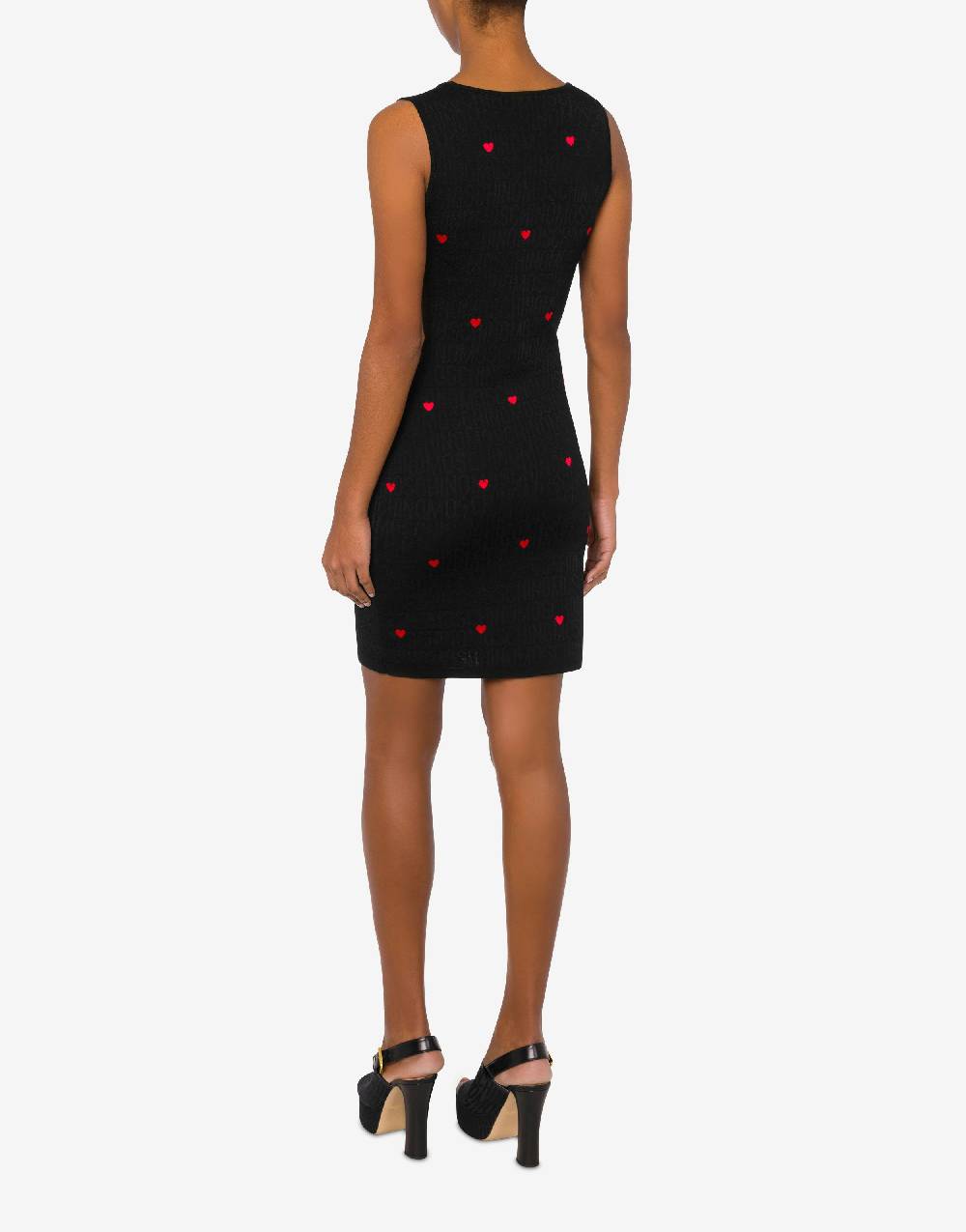 Love Moschino Abito in lana con cuori Allover Logo Soddisfazione Garantita