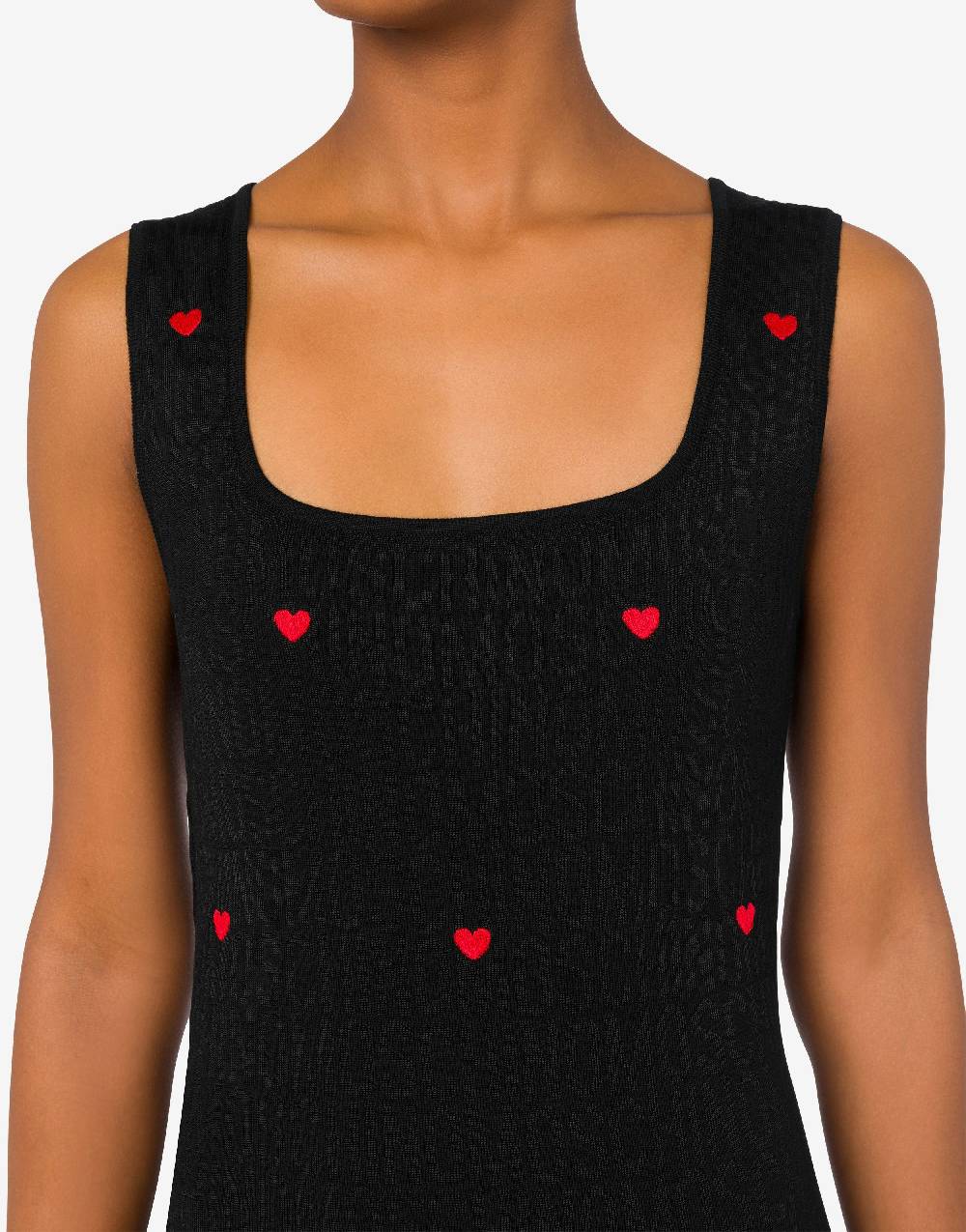 Love Moschino Abito in lana con cuori Allover Logo Soddisfazione Garantita