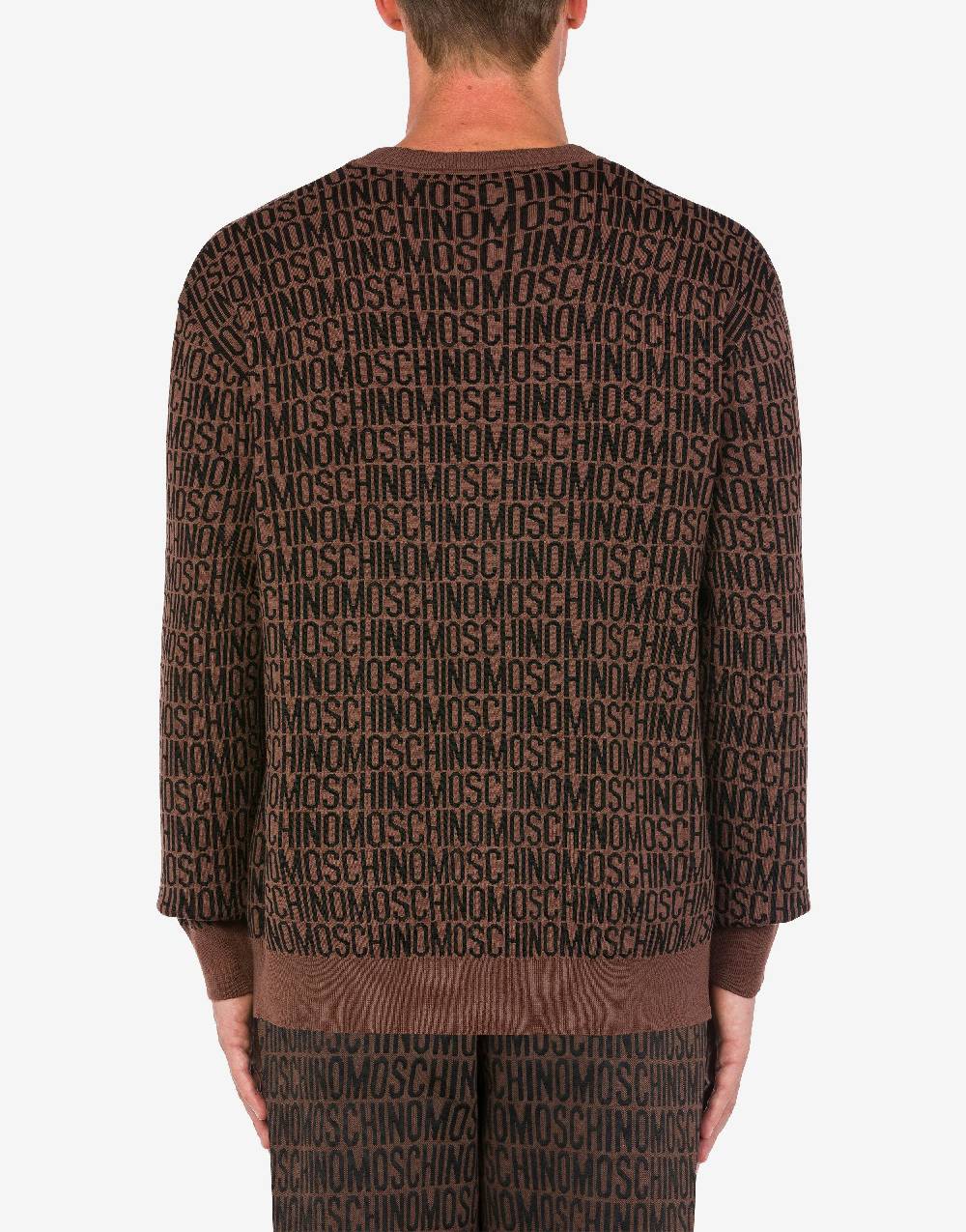 Love Moschino Cardigan in lana jacquard Allover Logo Promozione