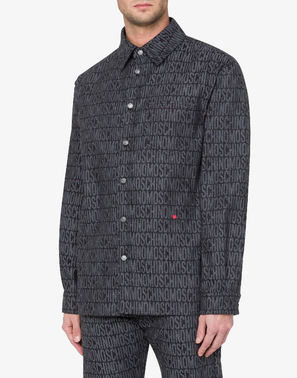 Love Moschino Camicia in denim Allover Logo Soddisfazione Garantita