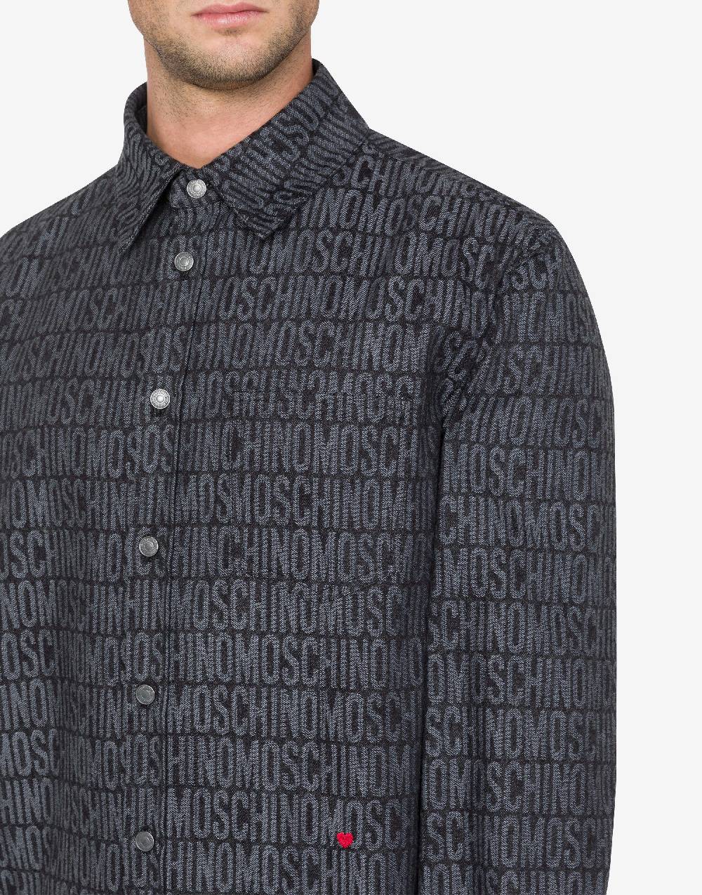 Love Moschino Camicia in denim Allover Logo Soddisfazione Garantita