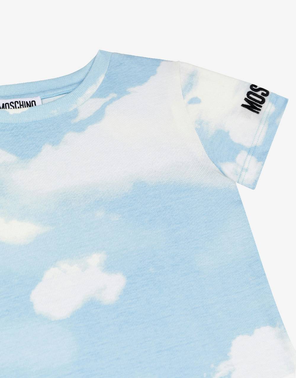 Love Moschino T-shirt in jersey Allover Clouds Offerta
