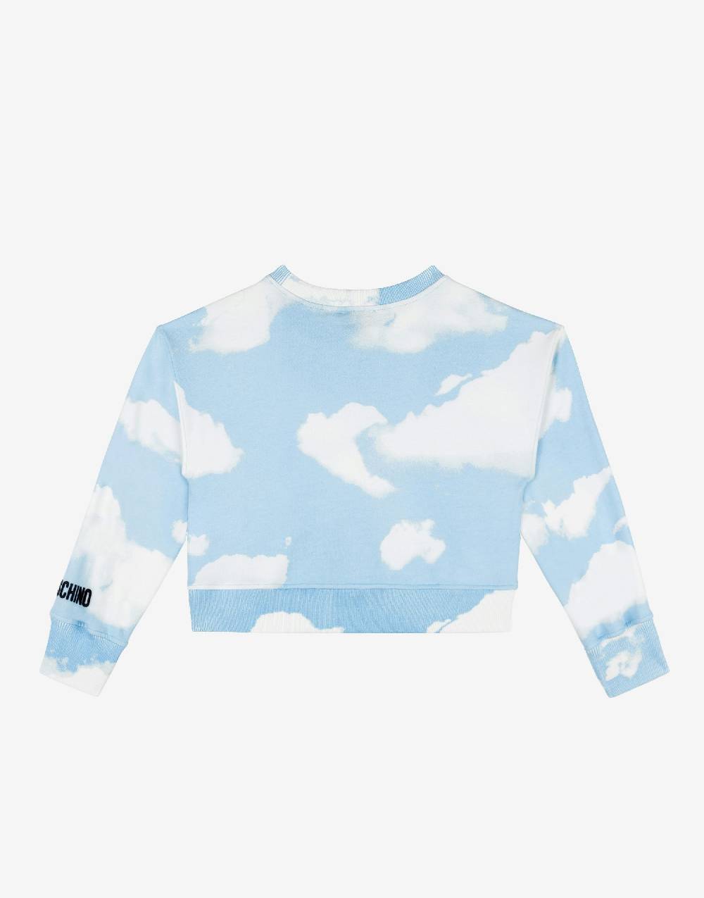 Love Moschino Felpa in cotone Allover Clouds Outlet