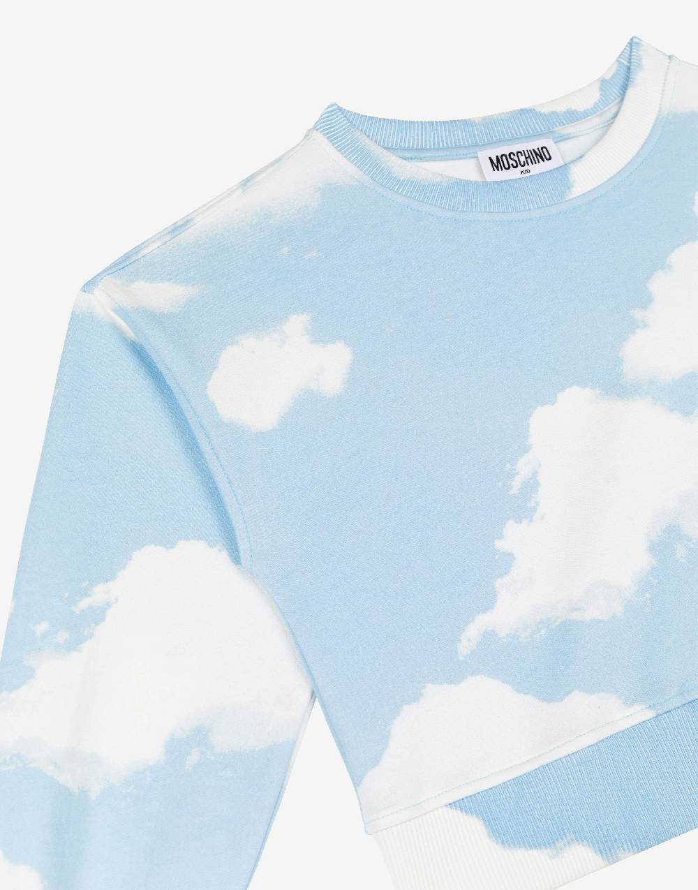 Love Moschino Felpa in cotone Allover Clouds Outlet