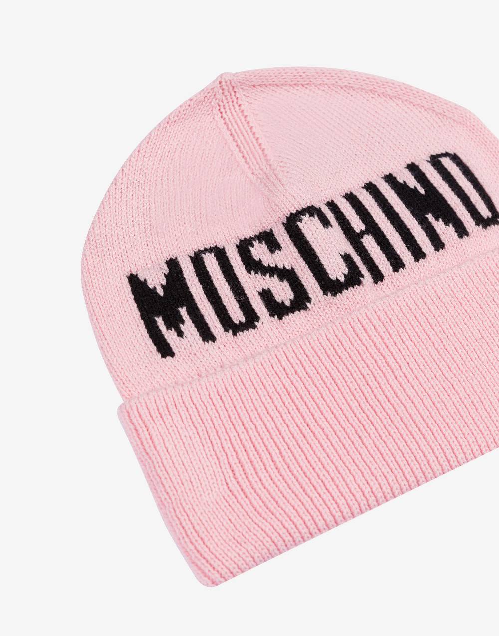Love Moschino Cappello in maglia con logo Vendita Calda