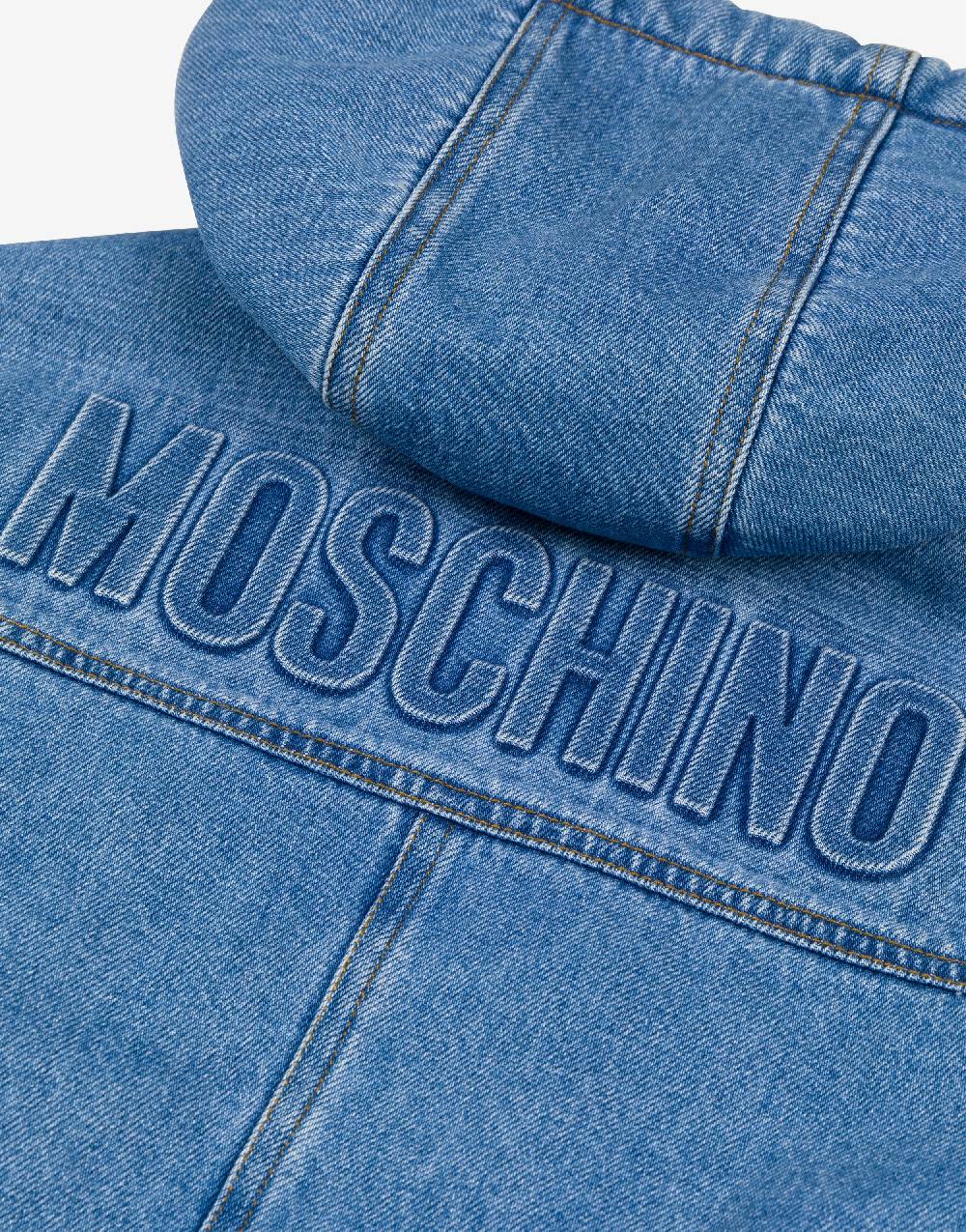 Love Moschino Giacca in denim con cappuccio Embossed Logo Bestseller