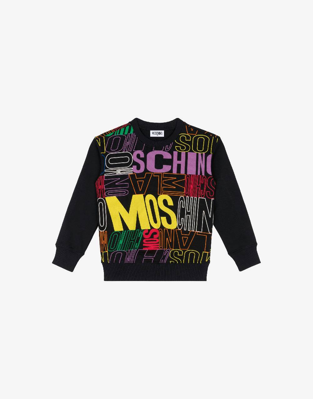 Love Moschino Felpa in cotone Allover Logo Offerta speciale della fabbrica