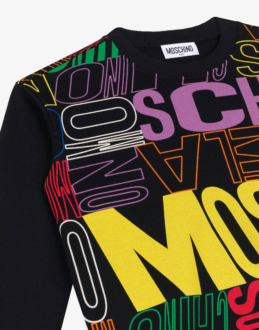 Love Moschino Felpa in cotone Allover Logo Offerta speciale della fabbrica