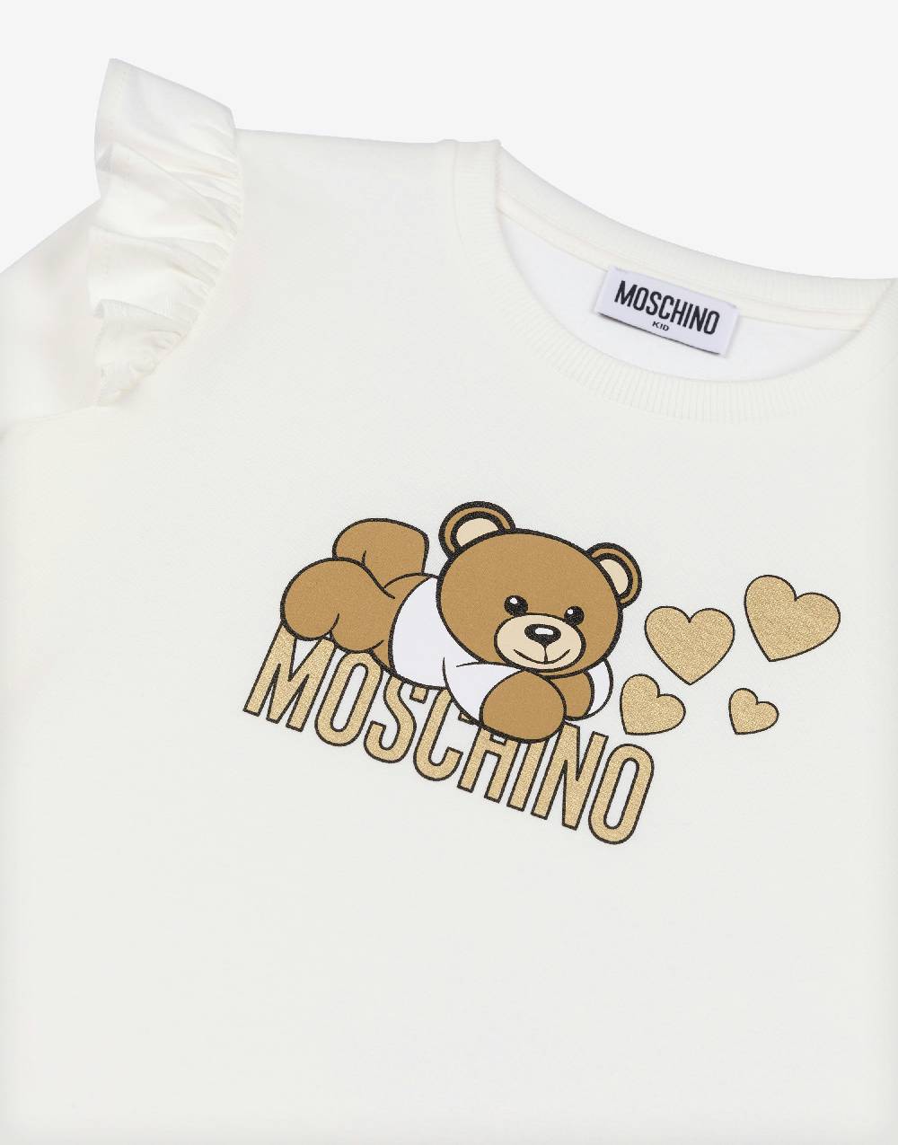 Love Moschino T-shirt con ruches Lovely Teddy Bear Presa