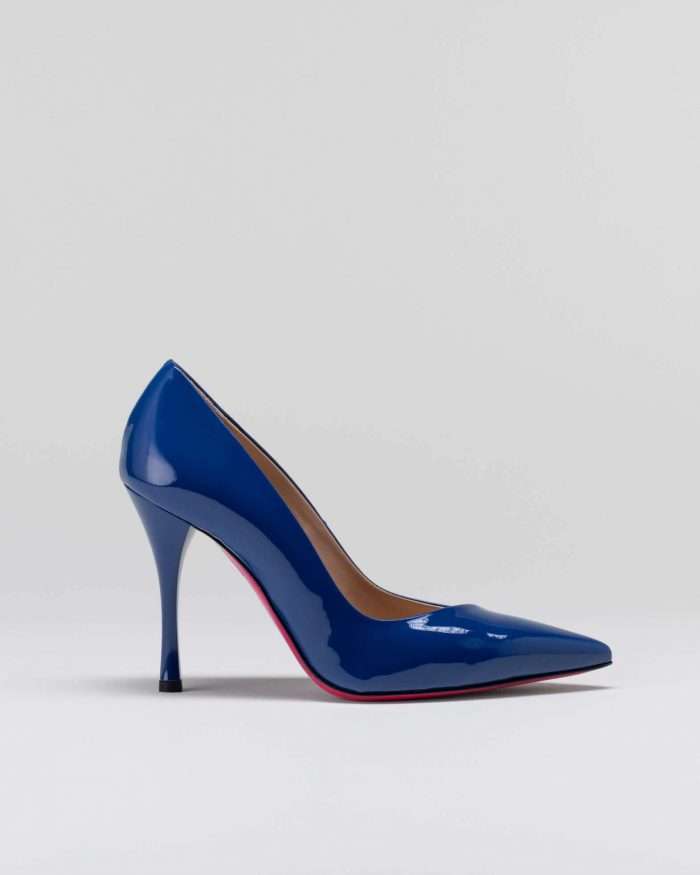LUCIANO PADOVAN SIMPLE LINE Décolleté Robin PELLE VERNICIATA BLU Italy