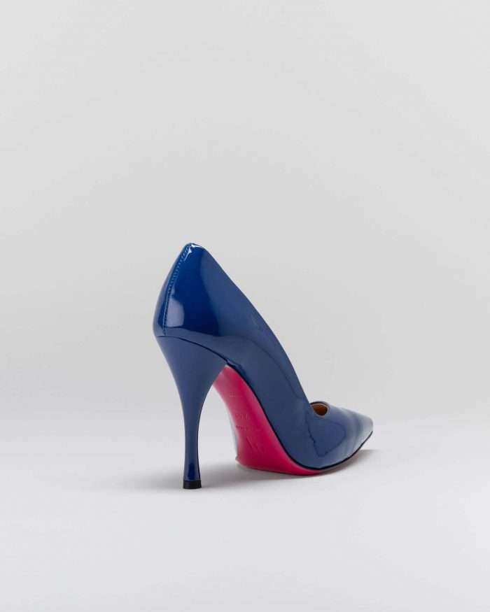 LUCIANO PADOVAN SIMPLE LINE Décolleté Robin PELLE VERNICIATA BLU Italy