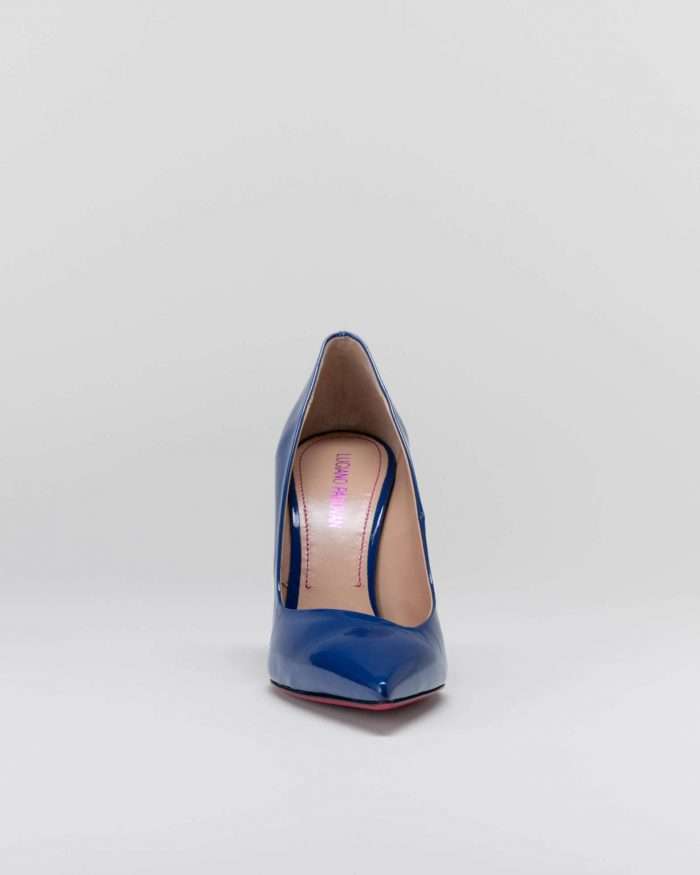 LUCIANO PADOVAN SIMPLE LINE Décolleté Robin PELLE VERNICIATA BLU Italy