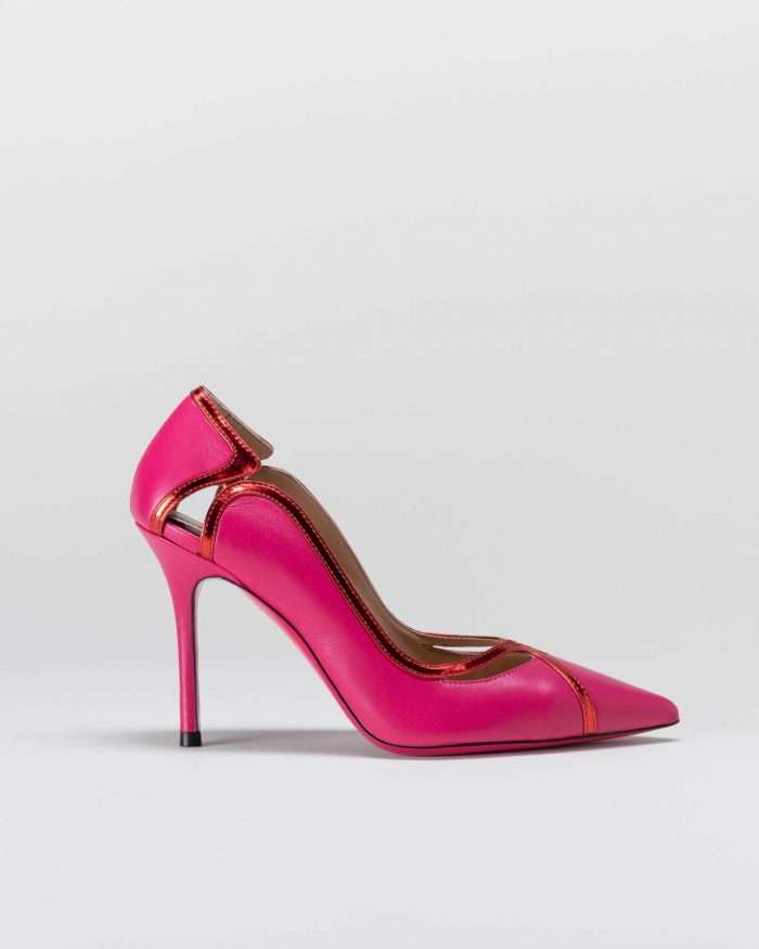 LUCIANO PADOVAN WAVES LINE DÈCOLLETÈ FILADELFIA PELLE FUCSIA ROSSO Qualità